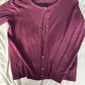 Women's burgundy Cardigan Sweater